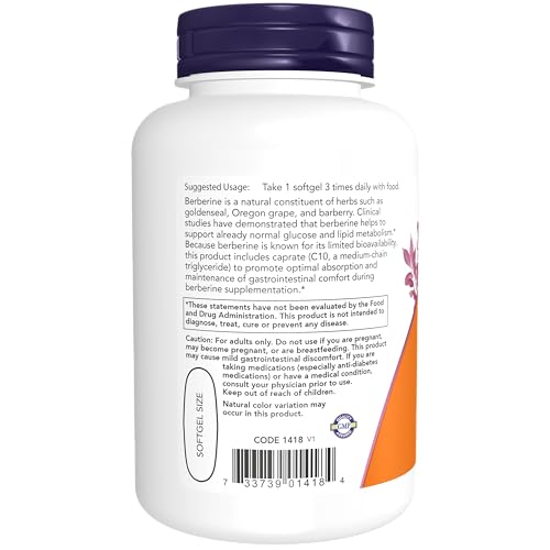 NOW Supplements Berberine Glucose Support
