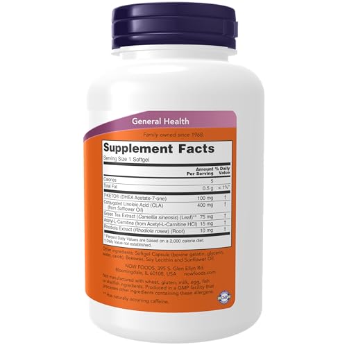 NOW Supplements 7-Keto LeanGels 100 mg with CLA