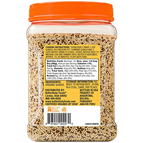 BetterBody Foods Organic Quinoa, Vegan