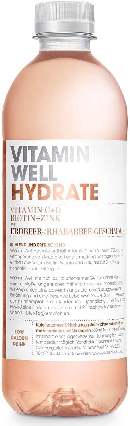 Vitamin Well Hydrate Rhubarb/Strawberry Vitamin C + D Zinc