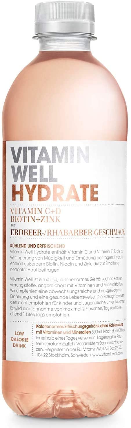 Vitamin Well Hydrate Rhubarb/Strawberry Vitamin C + D Zinc