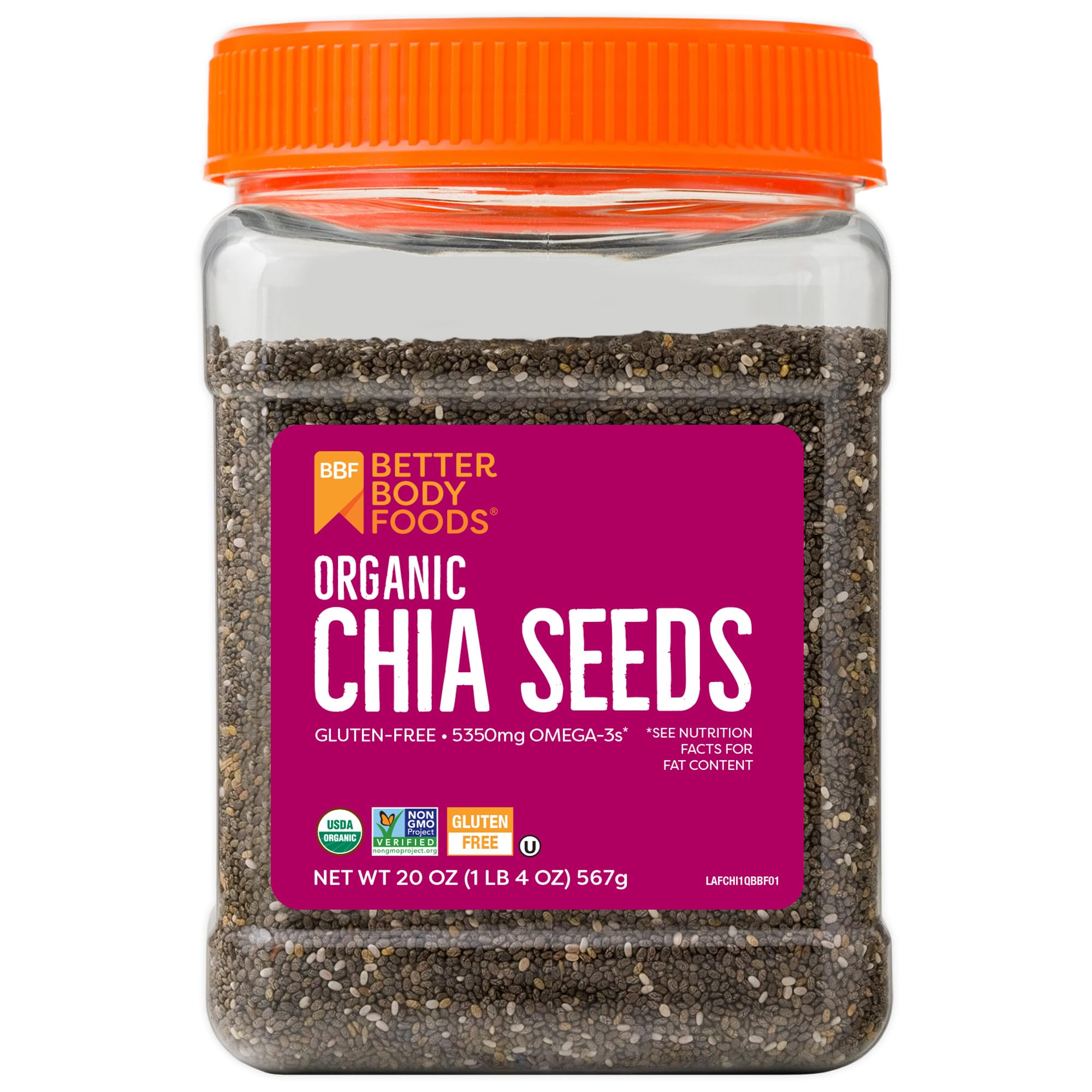 BetterBody Foods Organic Chia Seeds 1.25 lbs